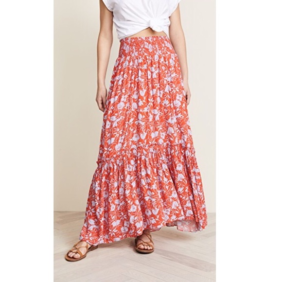 Free People Tiered Smocked Maxi Skirt - Picture 2 of 8